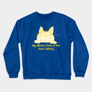 Funny Crazy Cat Humor Crewneck Sweatshirt